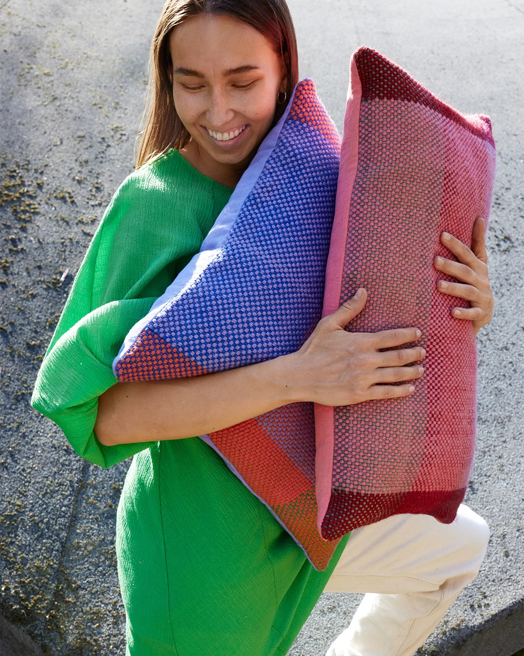 Finarte palsta cushion red blue mood 2