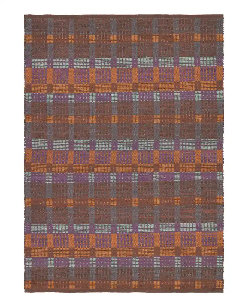 Iris upcycled cotton rag rug brown – Finarte