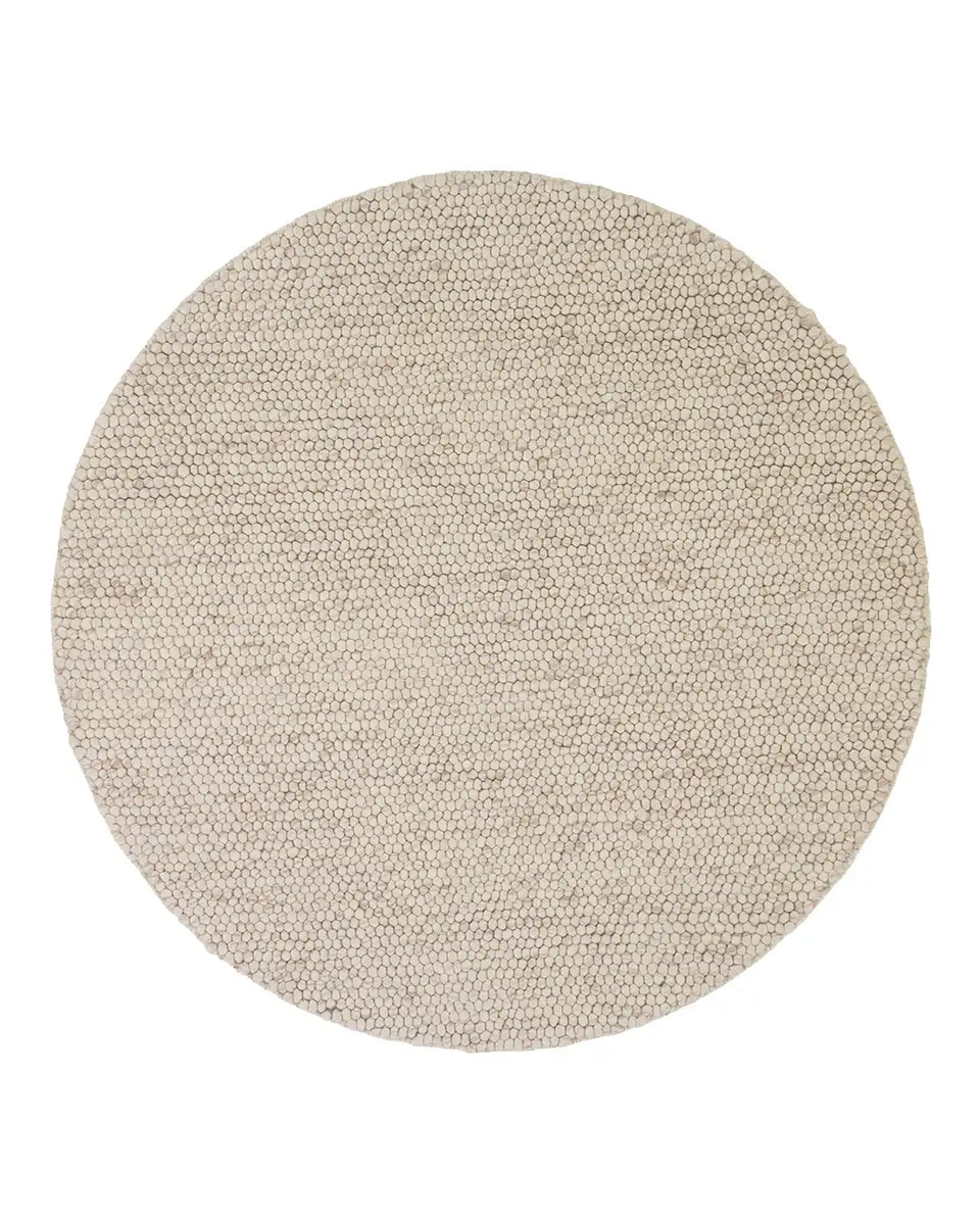 Nirvana wool rug round light beige – Finarte