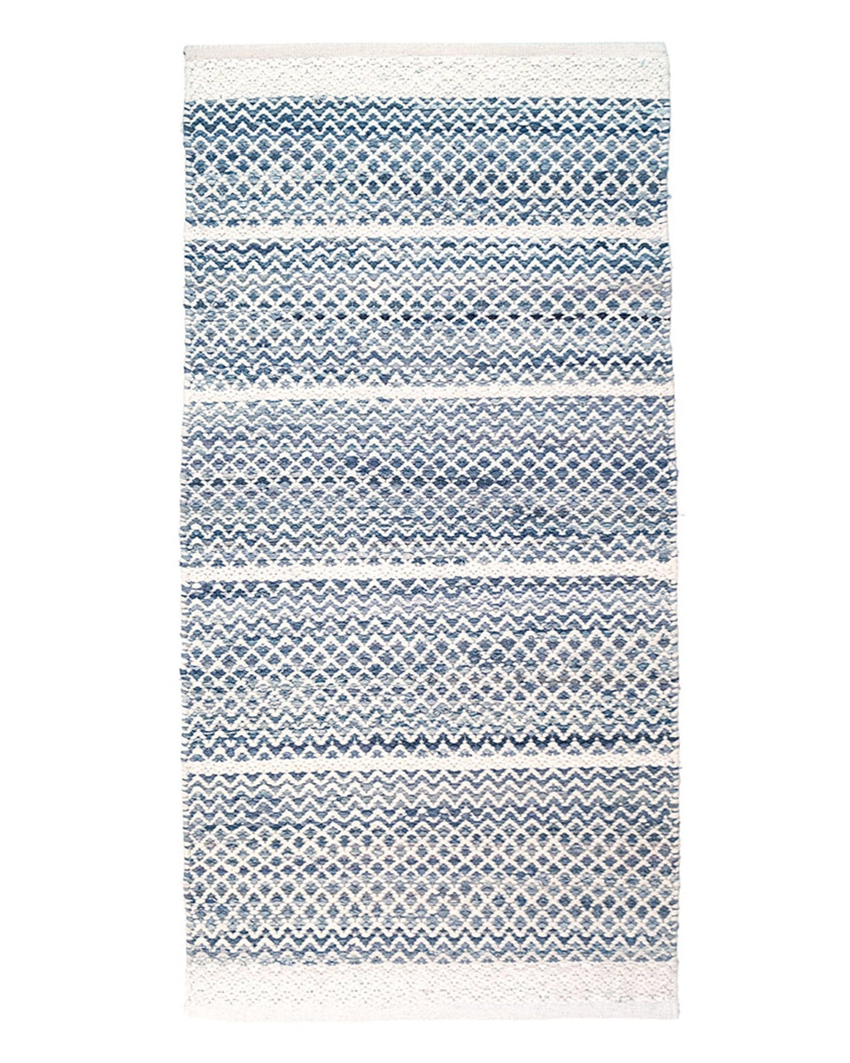 Usva upcycled cotton rag rug blue – Finarte