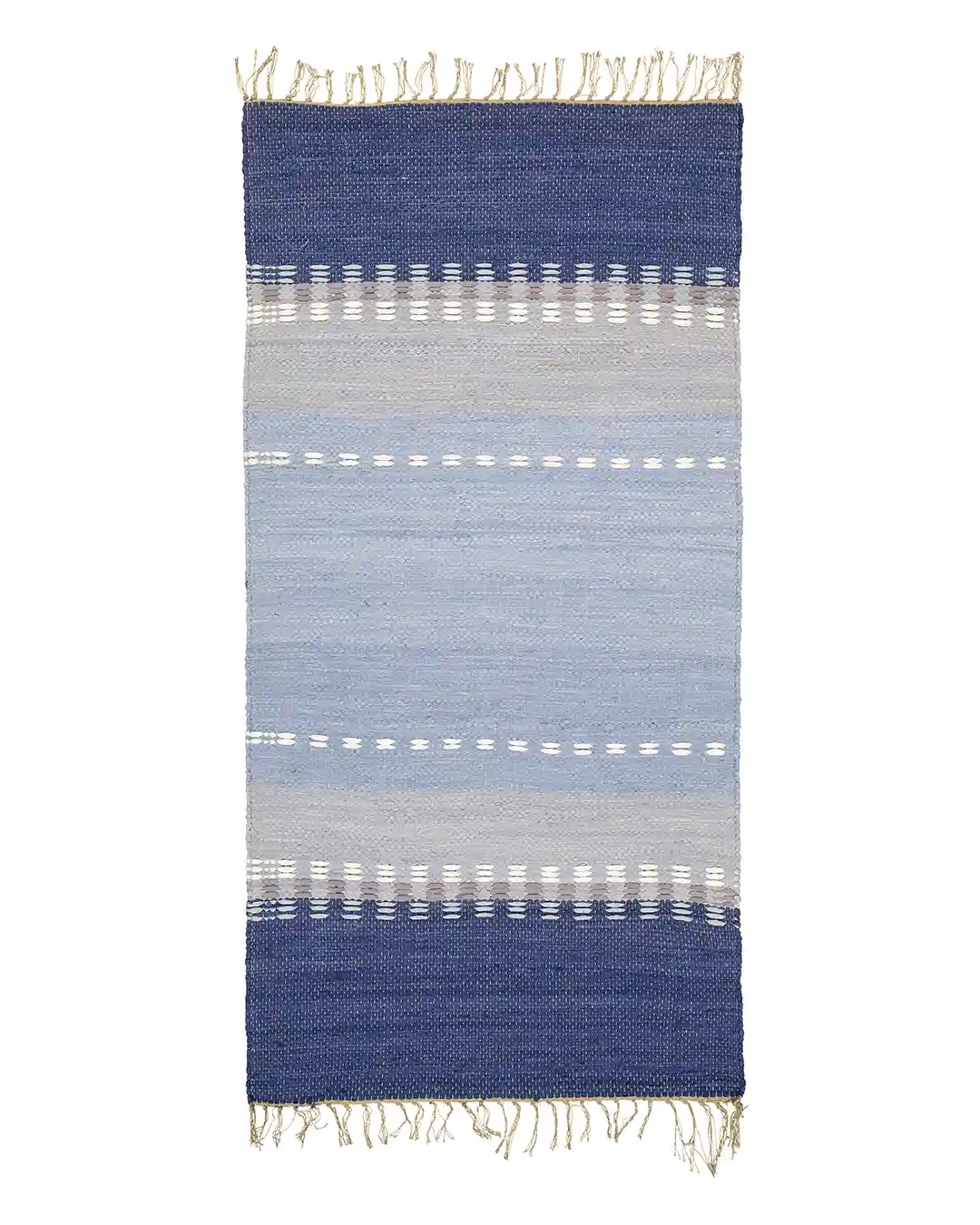 Ursula kierrätyspuuvilla räsymatto sininen