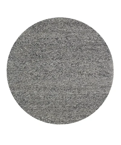 Nirvana wool rug round dark grey