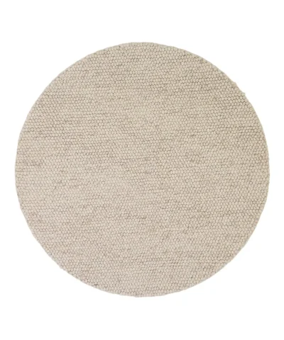 Nirvana wool rug round light beige