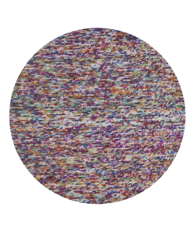 Nirvana wool rug round light multicolor