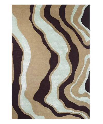 Virta villa-tencel matto sample