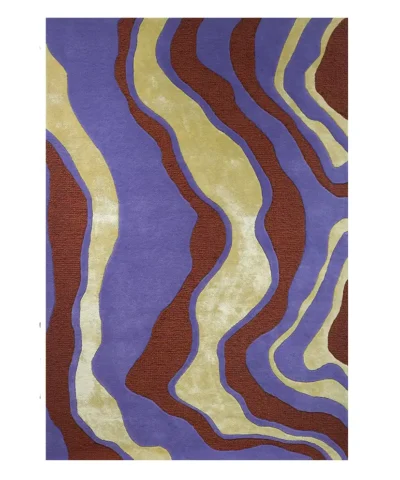 Virta villa-tencel matto sample