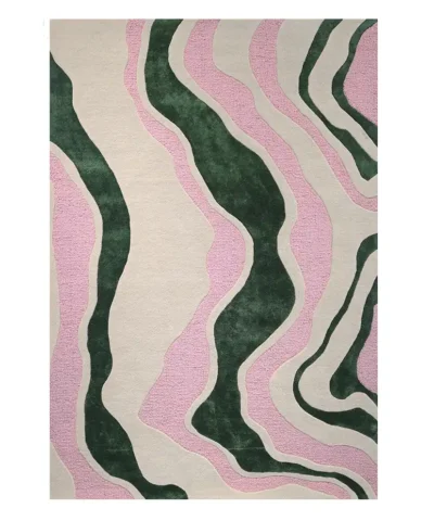 Virta villa-tencel matto sample