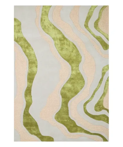 Virta villa-tencel matto sample